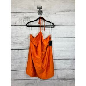 Eloquii Plus Size Orange Halter Neck Sleeveless Mini Dress Size 18